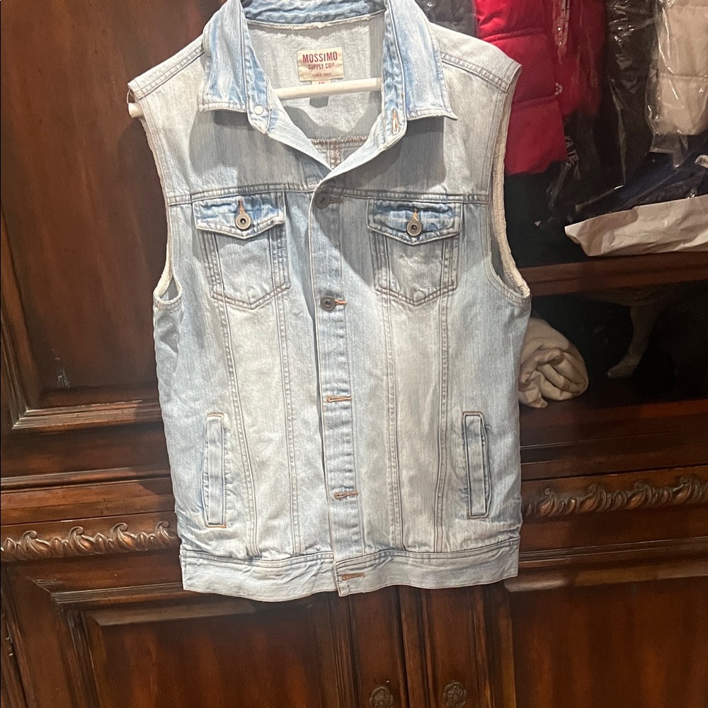 Mossimo Supply Co. Light Blue Sleeveless Denim Vest